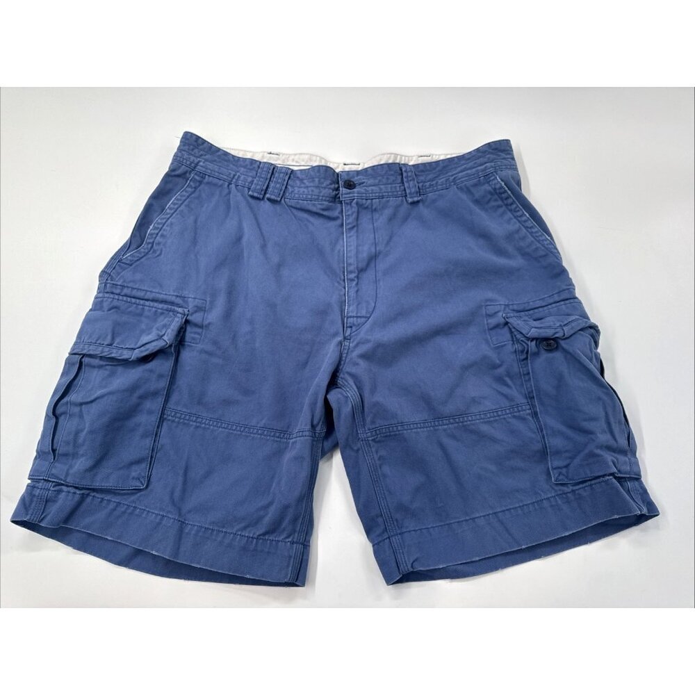 Polo Ralph Lauren Cargo Shorts Men 40 Blue Baggy Chunky Preppy Heavy Y2K 10"